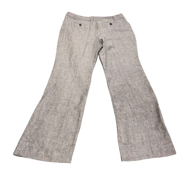 Madison Womens Gray Wide Leg Office Dress Linen Pants 14 Resort Vacation NWT - Picture 5 of 7